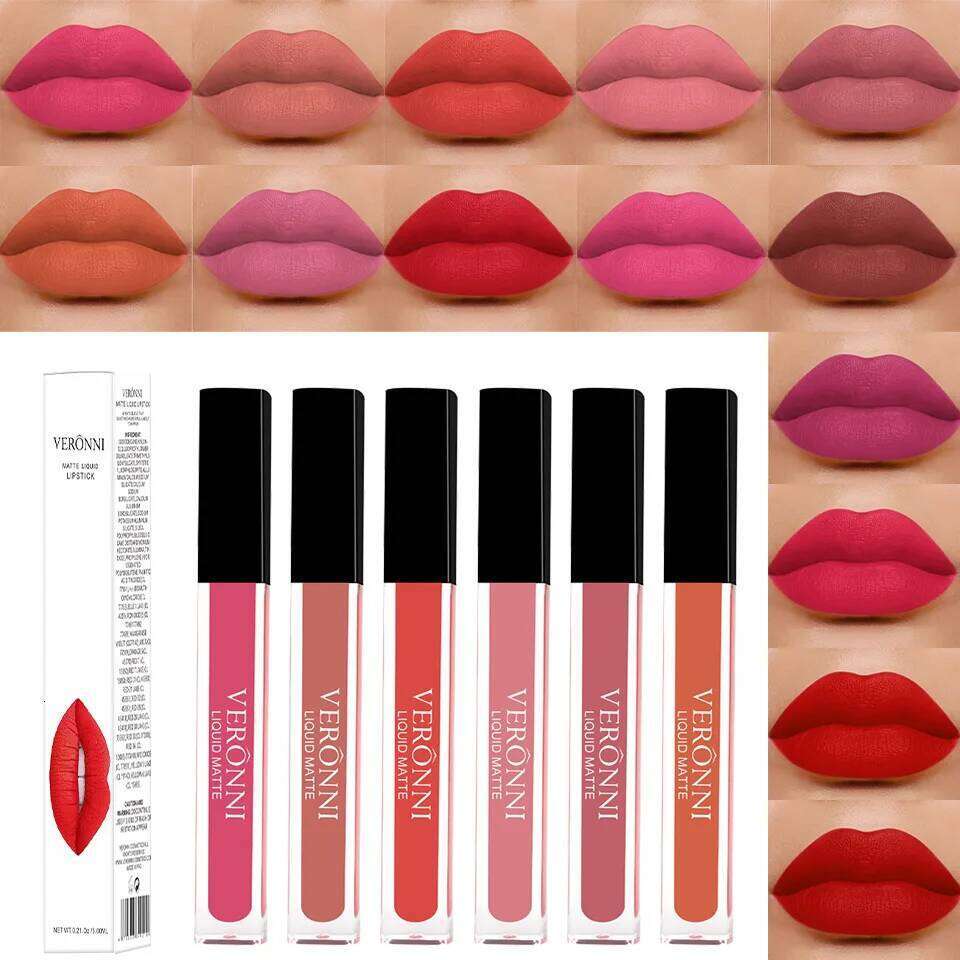 14 color square tube gloss waterproof non stick cup, 24-hour long-lasting lipstick lip gloss, sexy and tempting cosmetics W260311