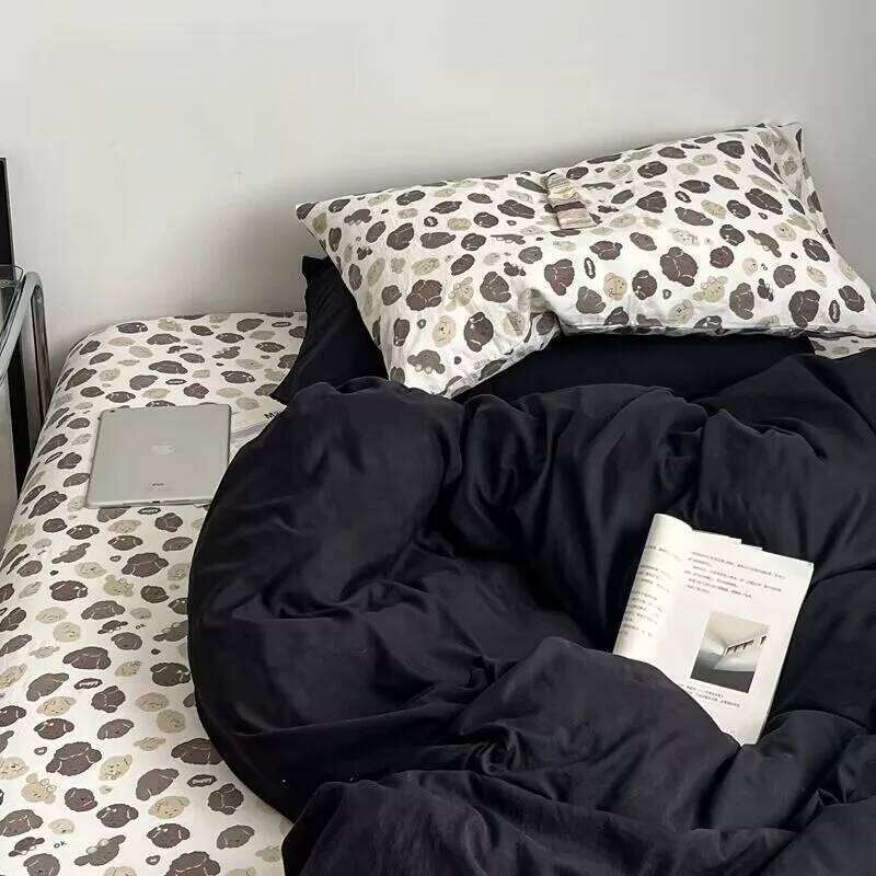 ins Nordic style floral bed sheet four-piece set quilt cover universal for four seasons single dormitory three-piece bedding H260312