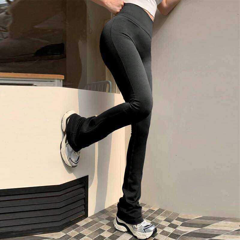 High Waisted Compression Without Awkward Lines Micro Flared Yoga Outdoor Wear Seamless Elastic Fitness Pants Lifting Leggings 26H0311