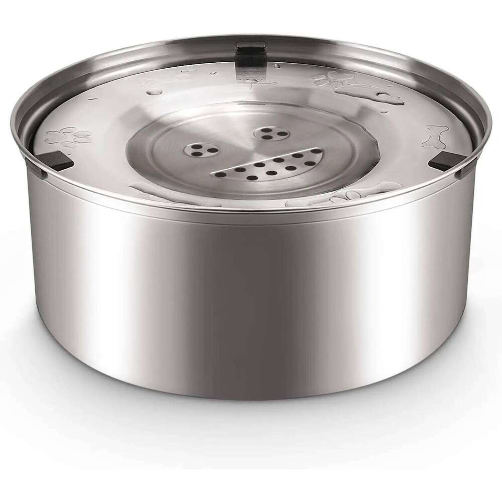3L Stainless Steel No Spill Non-Slip Slow Dog Bowl Water Feeder Dispenser for Medium Large Dogs 26Y0312