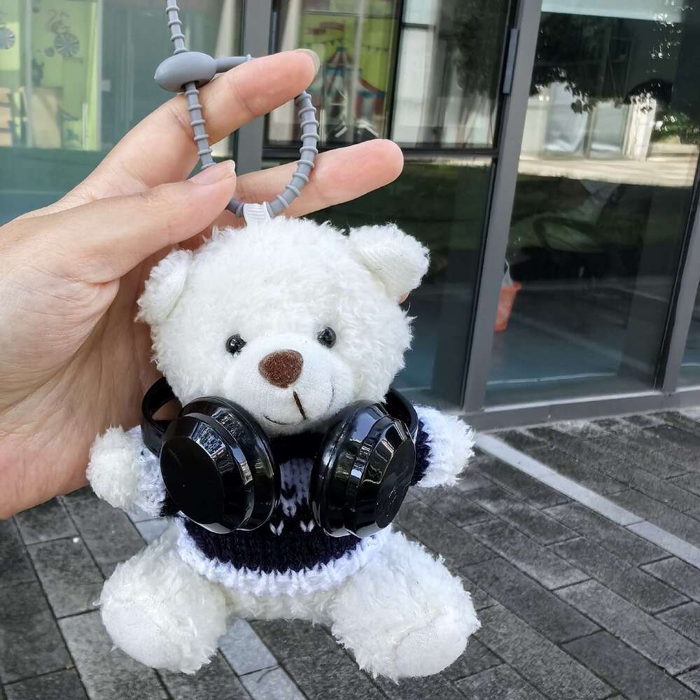 Bag pendant camera brown bear backpack plush toy keychain small car doll bag accessory