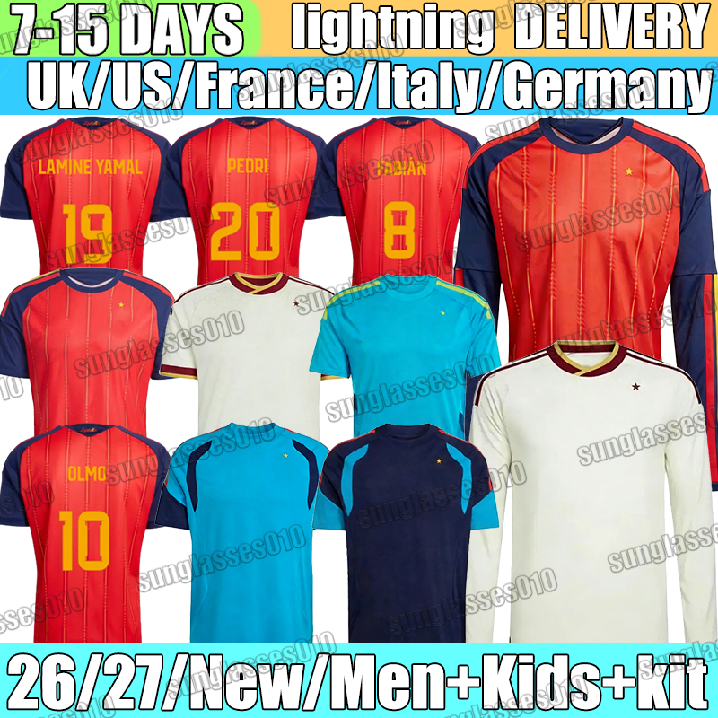 Espana Jersey RODRIGO ALEXIA LAMINE YAMAL FERMIN FERRAN WILLIAMS JR Soccer Jerseys OLMO ZUBIMENDI FABIAN PEDRI Spain Jersey 26 27 Football Shirt Men Kids Kit