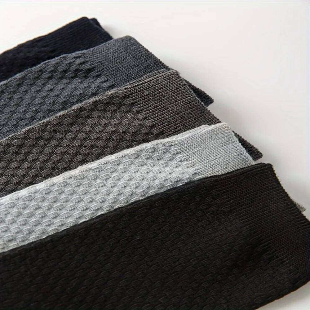 Hss Brand Bamboo Fiber 5 Pairs/Lot New Classic Business Long Summer Winter Casual Men's Dress Socks Big Size Eu38-45 Z260312