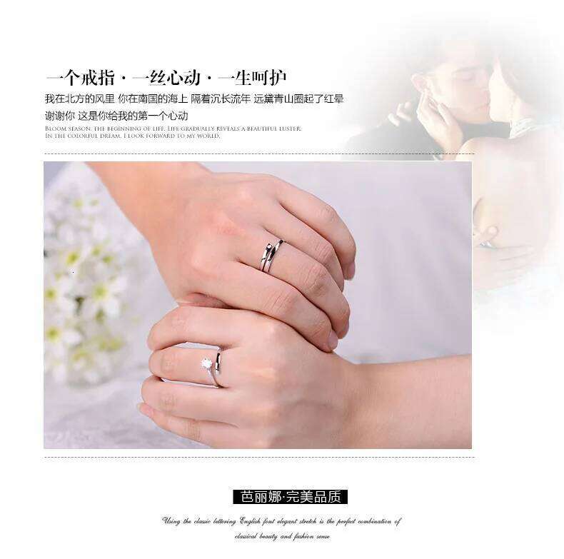 I LOVE YOU Couple Unisex Wedding Rings for Women Men Lover Anniversary Jewelry Gift Prevent Allergy 925 Sterling Silver W260311
