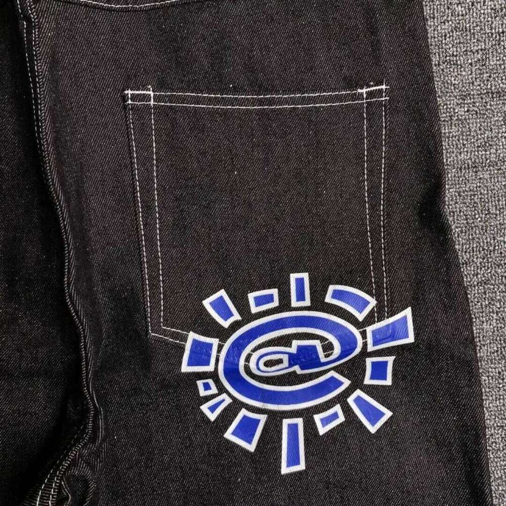 New Always High quality Printed Embroidery Straight Black Pants Jeans Trend Street Wear AlwaysJeans Men 26Y0312