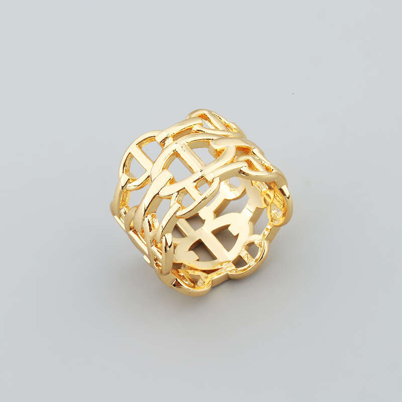 Women Jewelry Ring Band Rings European American Trendy Three-Layer Hollow Pig Nose Couple Bracelet Ring