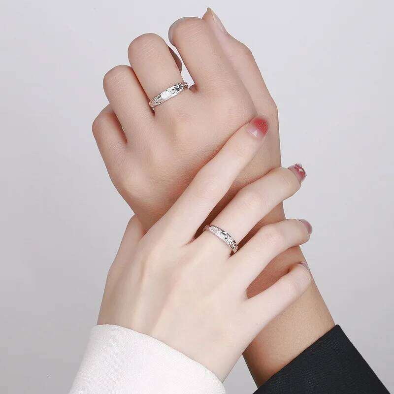 Real 925 Stelring Silver Women's Couple Jewelry Fashion Flower Ring For Man XY0381 W260311