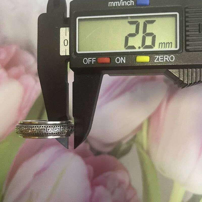 Real S999 Sterling Silver Vintafe Great Wall Pattern Double Layer Rotatable Closed Rings For Man Woman Lucky Jewelry Gift H260312