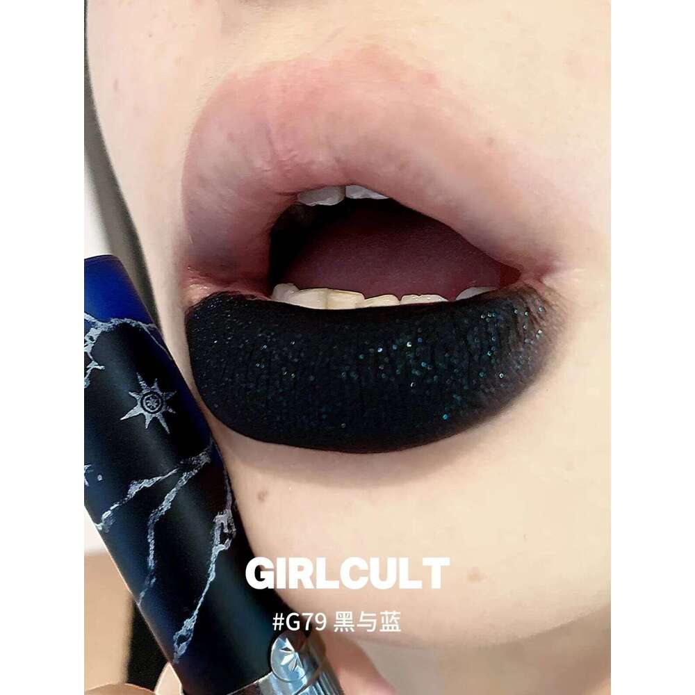Girlcult Hmong Witch Glitter Lipgloss Matte Shimmer Gothic Dark Chameleon Long-lasting Sparkling Blue Smoky Lipstick Halloween W260311