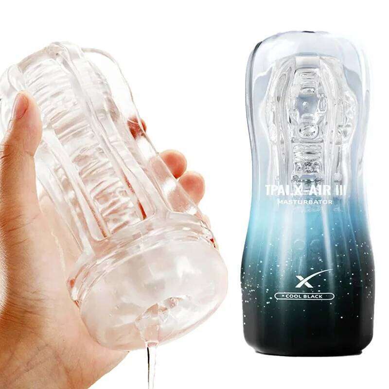 Male Masturbator Cup Transparent Vagina Goods Endurance Exercise Vacuum Pocket Sex Toy for Men Adult Suppli Pussy Z260312