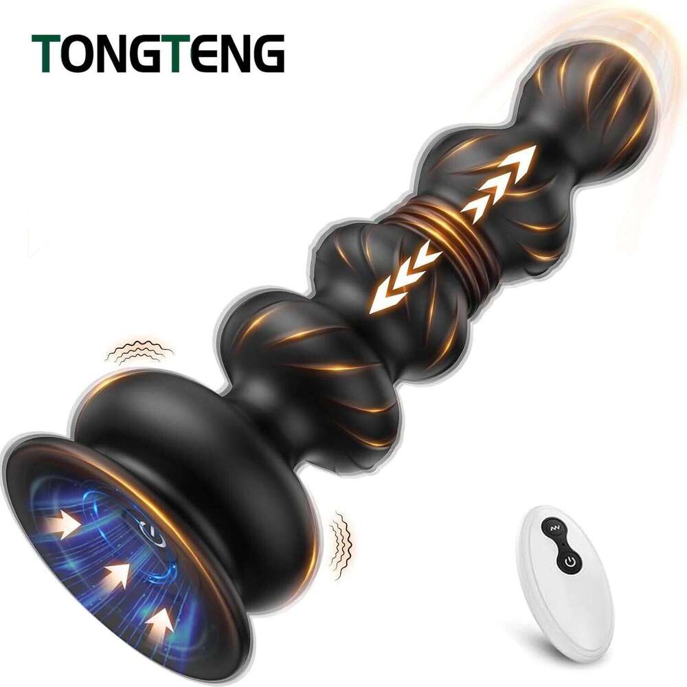 Beads Prostate Massager Anal Vibrator Butt Plug Trainer Vibrating Thrusting Sex Toys for Men Women Adult Z260312