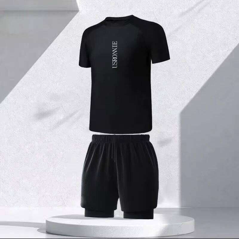 Men's Loose Fit Swim Set: Quick-Dry Trunks UPF 50+ Long Sleeve Rash Guard for Swim, Hot Springs & Sun Protection Z260312