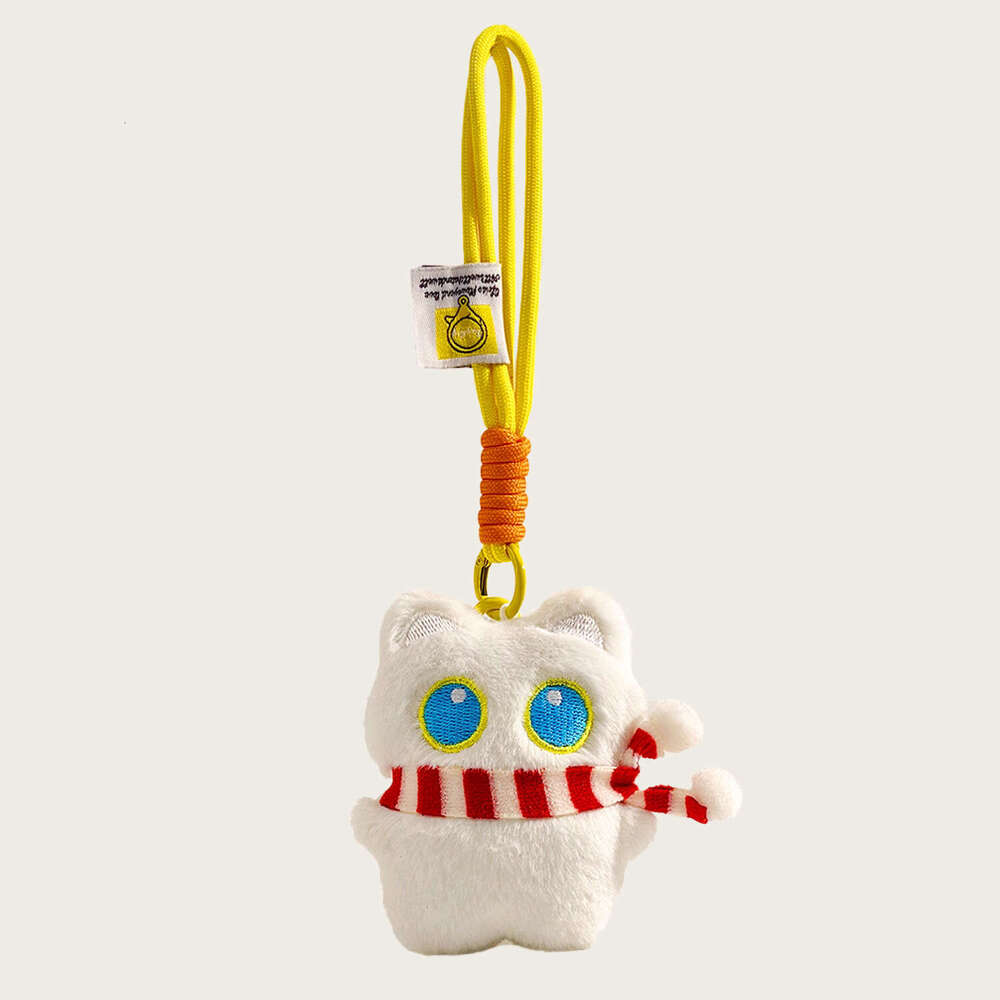 Cute and Adorable Big-Eyed Little Black Cat Plush Toy Bag Pendant Doll Keychain Couple's Birthday Gift Decoration