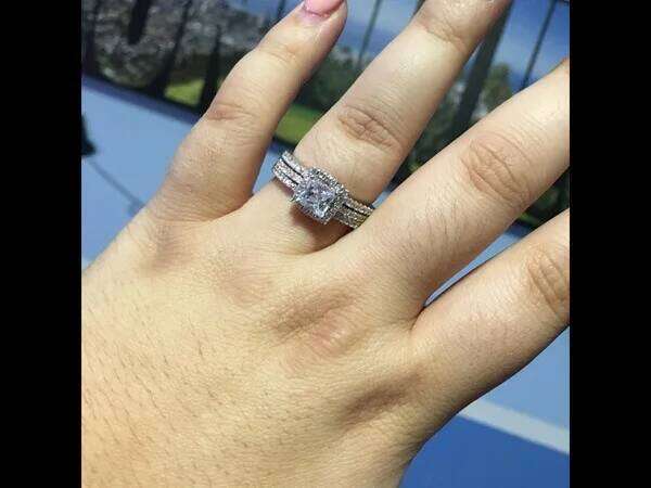 Luxury Female White AAA Zircon Wedding Ring Set Fashion 925 Silver Filled Jewelry Promise Engagement Rings For Women H260312