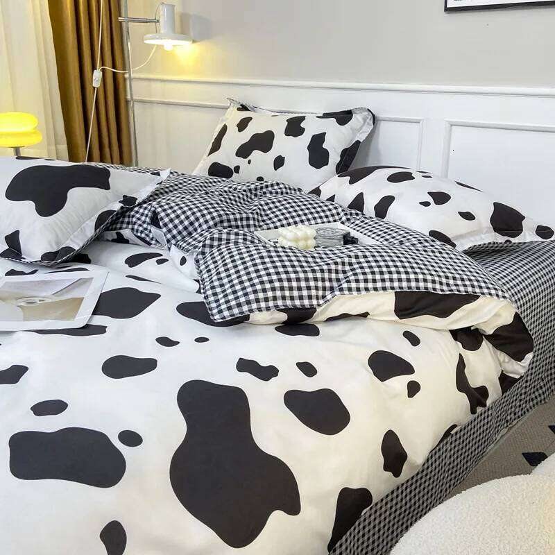 household Minimalist style bedding quilt set, single bed sheet brushed, washed cotton four piece set H260312