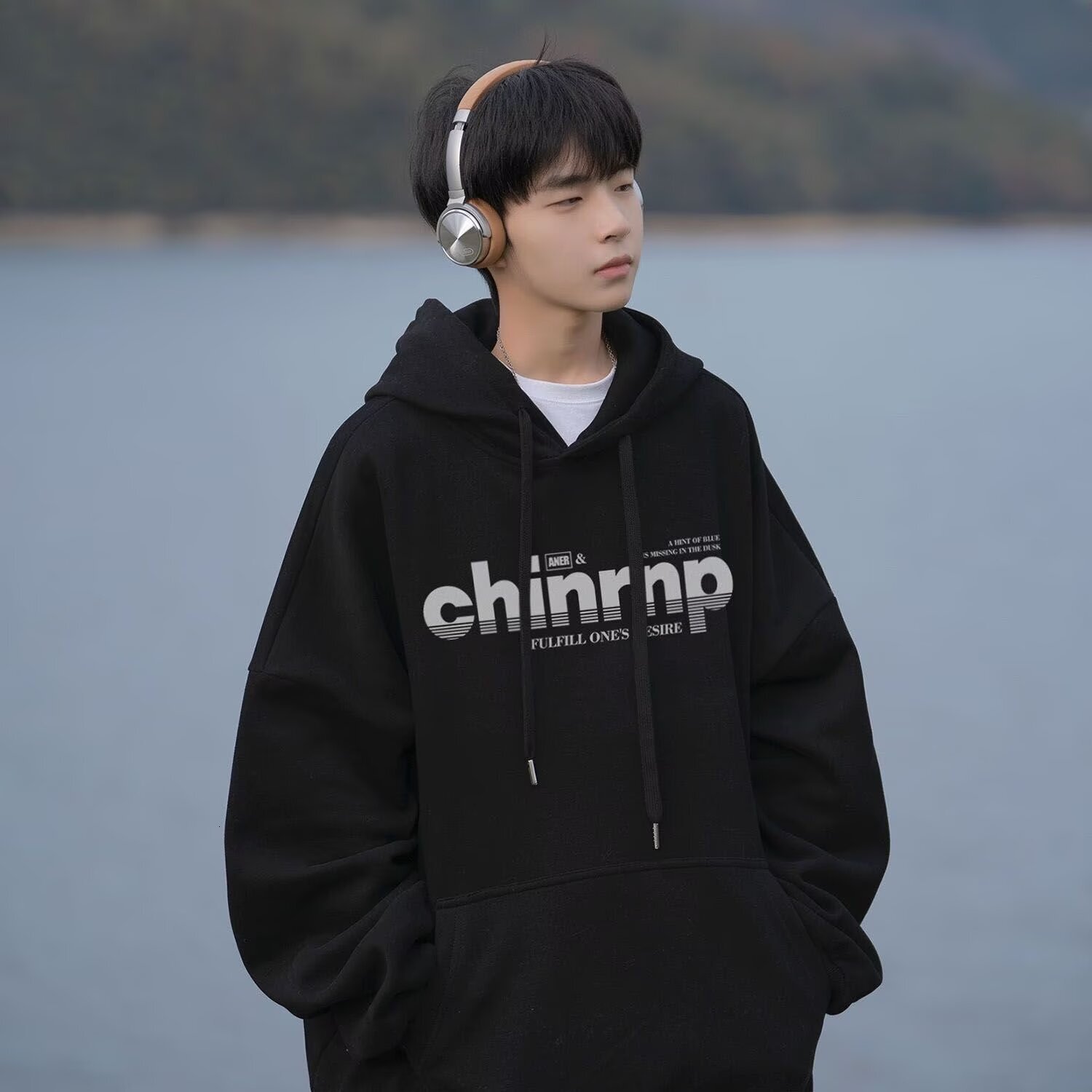 Retro Letter Print Designer Hoodie Men's Hooded Sweatshirt Autumn And Winter New Style Couple's Trendy Brand Loose Fit Drop Shoulder Fleece-
