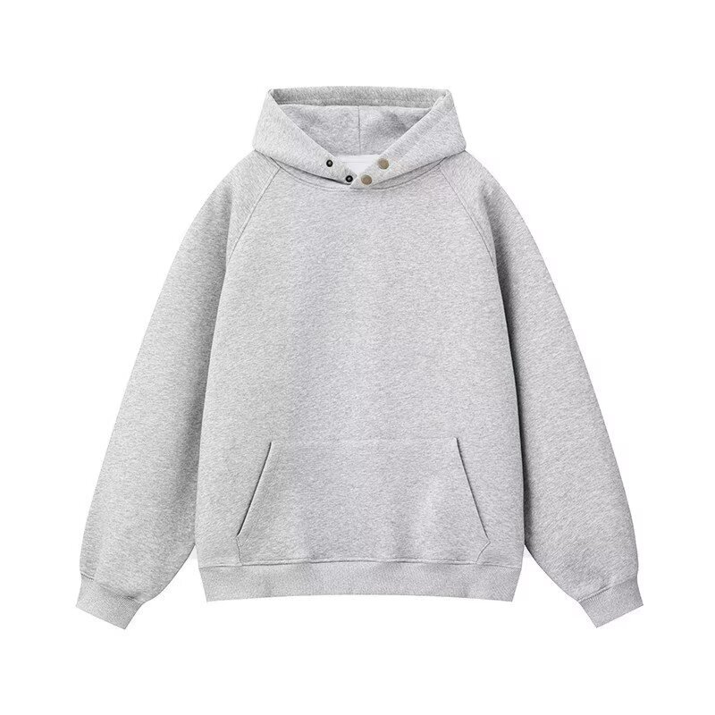 Heavy Vintage Double-button Quilted Hooded Sweatshirt For Designer Hoodie Men Loose Fit Stylish And Cool Style Suitable For Students And Couples