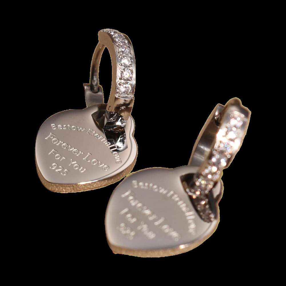 Xe Heart Pendant Women Zircon Stainless Steel Earrings Gold Color Charm Jewelry Accessories Wholesale Gifts