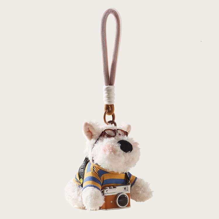Cute Scribbled Puppy Camera West Highland White Terrier Pendant Bag Decoration Best Friend Gift Cartoon Girl Couple Doll