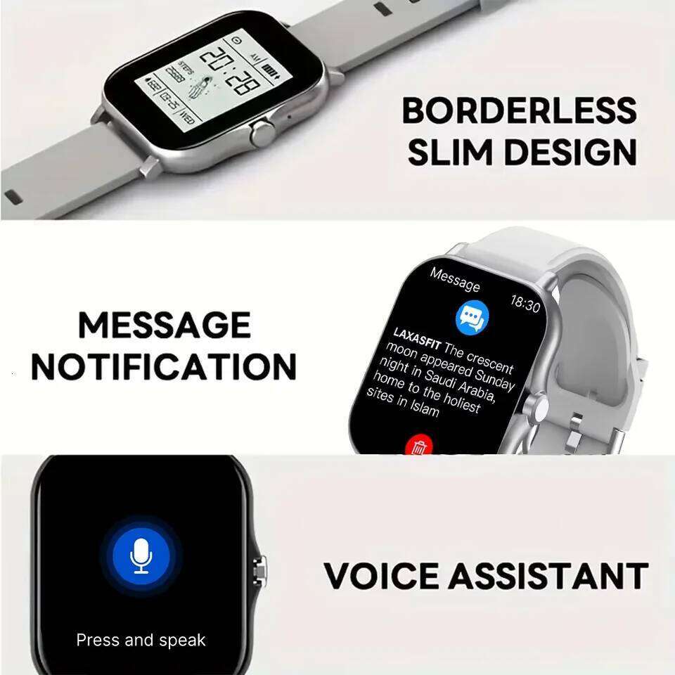 LAXASFIT 2025 New Bluetooth Call Message Reminder Man Woman Gift Full Touch Screen Sports Fitness Smart Watch