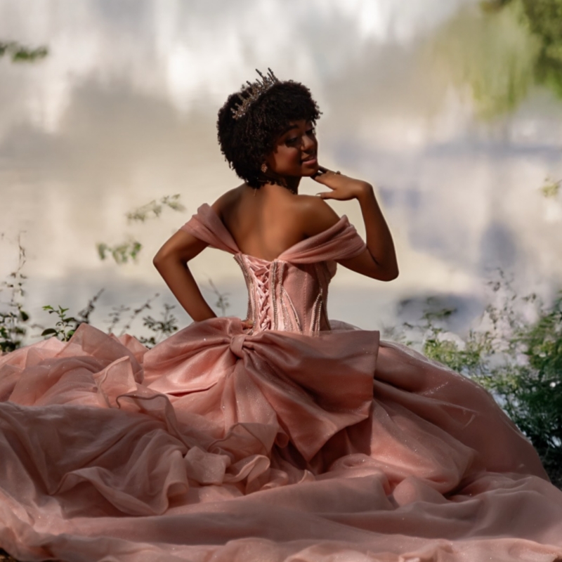 Pink Shiny Ball Gown Quinceanera Dresses 2026 Beading Crystal Bow Tull Corset Off Shoulder Sweet 16 Dress Vestidos De 15 Anos