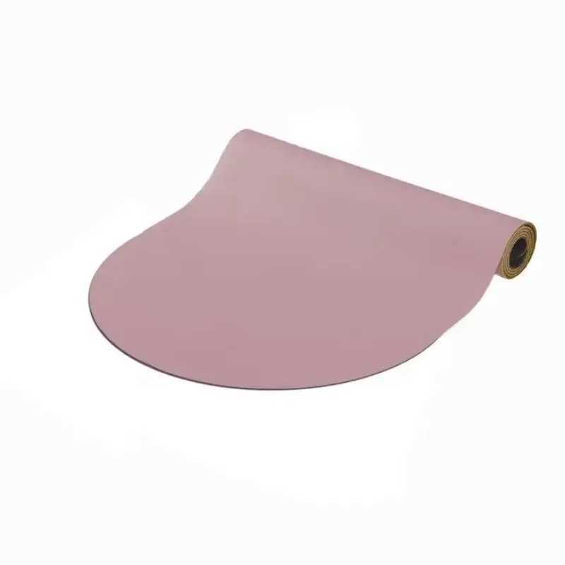 Milk Tea Beige Sand Nude Arch Oval Curve Shaped Rounded Oval Pilates Yoga Pu Natural Rubber Yoga Mat With Custom M260312