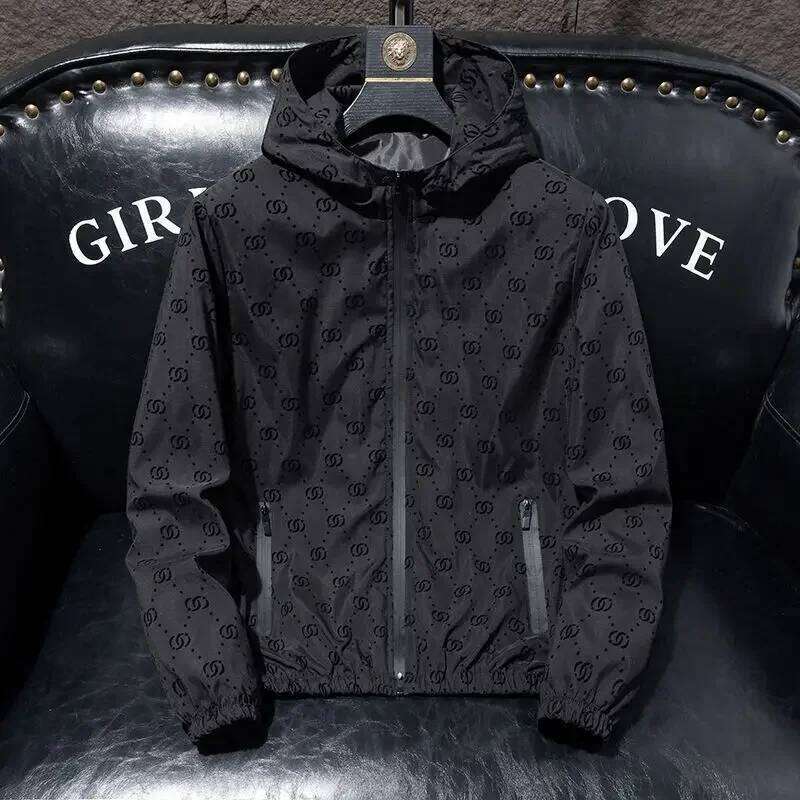 Spring And Autumn New Hooded Men's Slim Letter Jacket Fashionable Casual Versatile Youth Top