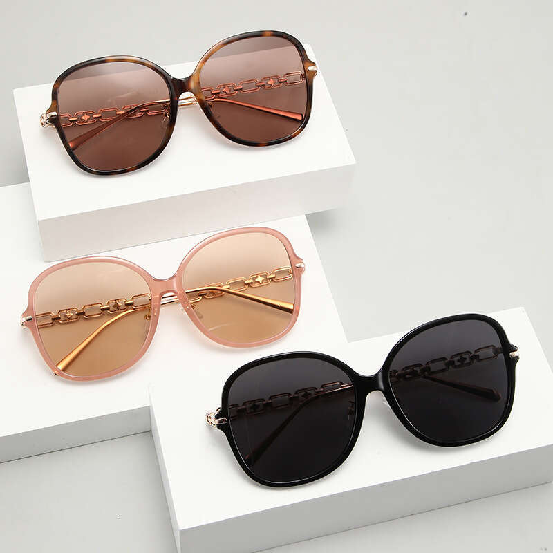 New European And American Large-Frame Sunglasses Women, High-End, Natural Look, Makes The Face Appear Smaller