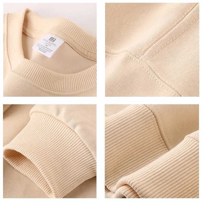 New Heavy Fabric Men/Women Simple Style Sweatshirts Fashion Soild Color O Neck Loose Hoodies Autumn Casual Pullover Tops M260312
