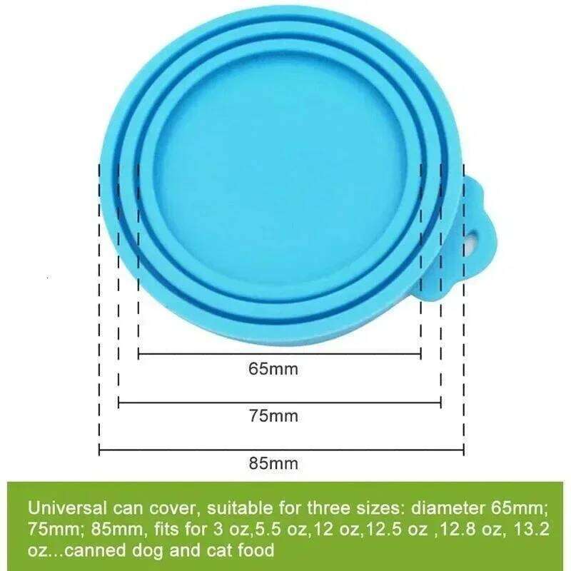 2pcs/set Reusable Pet Dogs Cats Food Can Cover Silicone 26Y0312