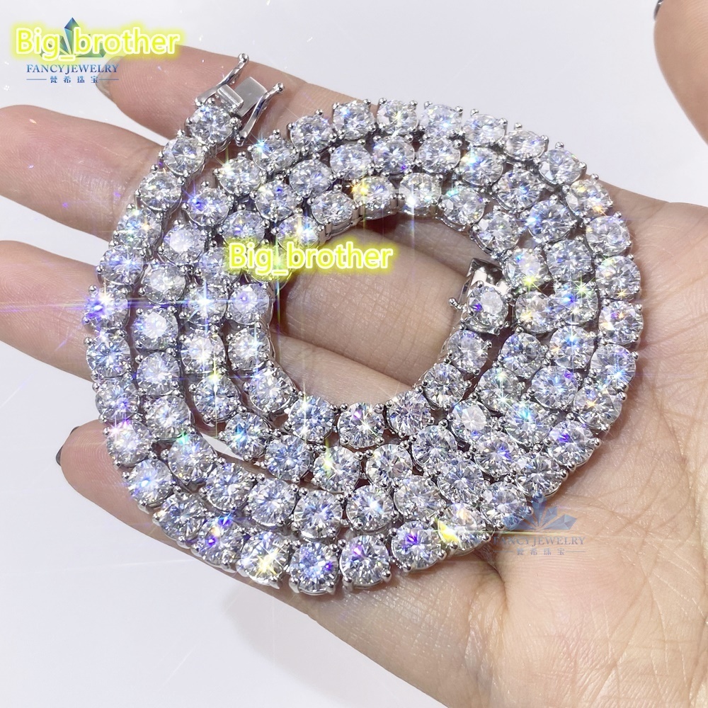 Certified Lab Grown Diamond Tennis Chain 10K 14K 18K Gold 3MM 4MM 5MM Vvs Lab Created Diamond Tennis Chain