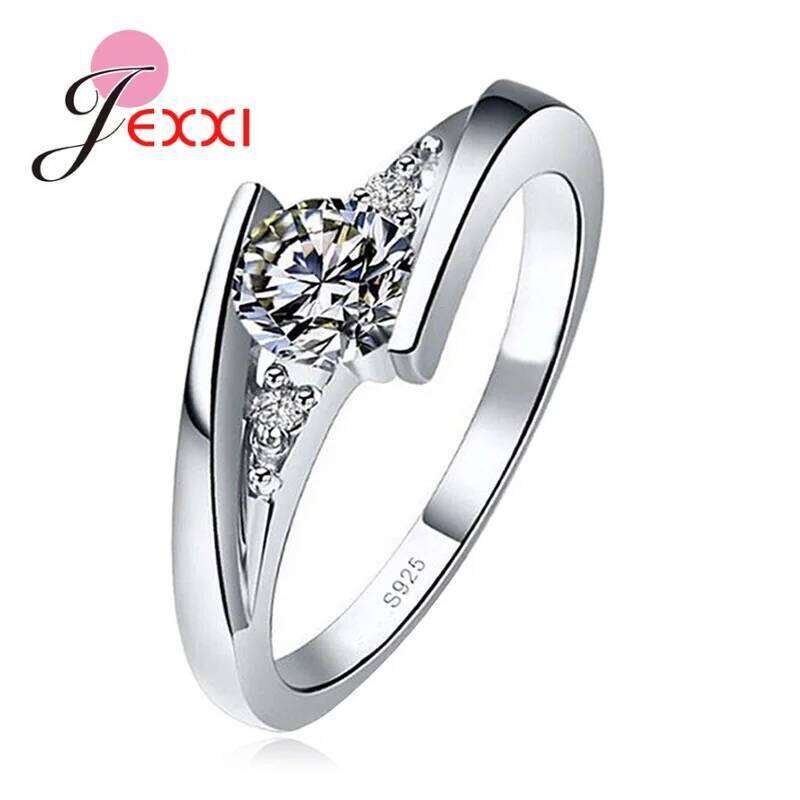 Promise Ring Hot Sale 925 Sterling Silver Dazzling Zircon Girls Finger Rings For Women Wedding Engagement Jewelry H260312
