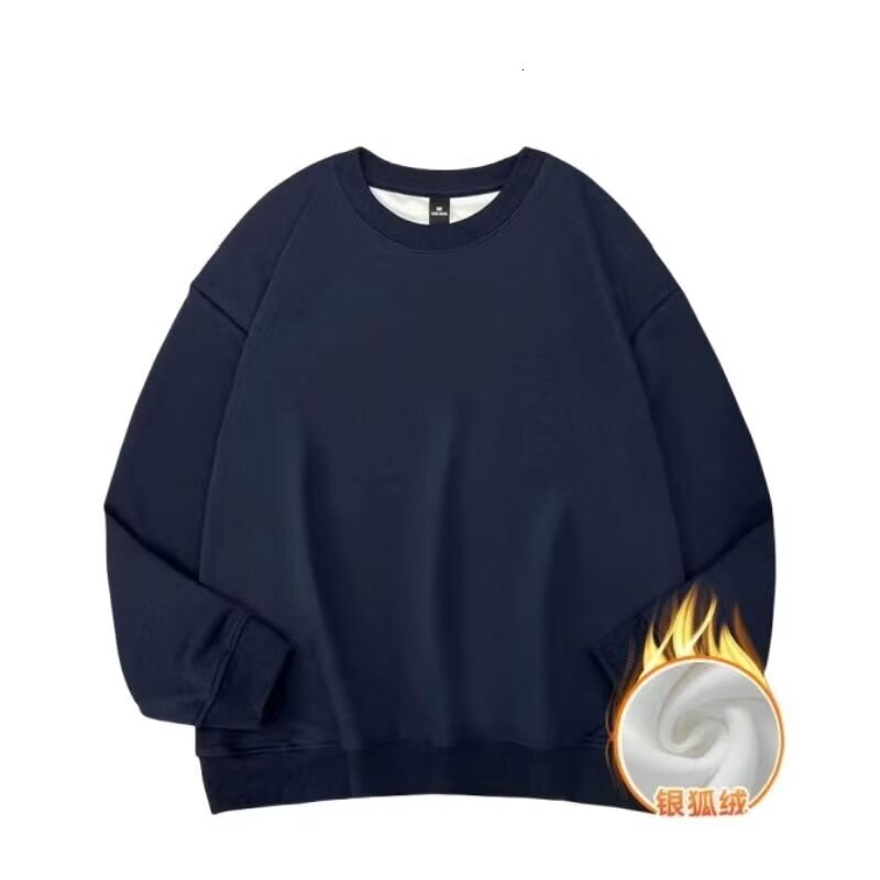 Crew Neck Sweatshirt Heavyweight 420g Fleece-lined And Thickened Autumn And Winter Pullover Long-sleeved Unisex Casual Designer Hoodie Loose-fitting S