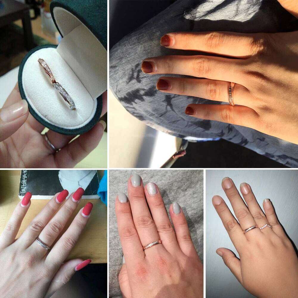 ZHOUYANG Wedding Ring For Women rs Simple Cubic Zirconia Rose Gold Color Fashion Jewelry ZYR314 ZYR317 H260312