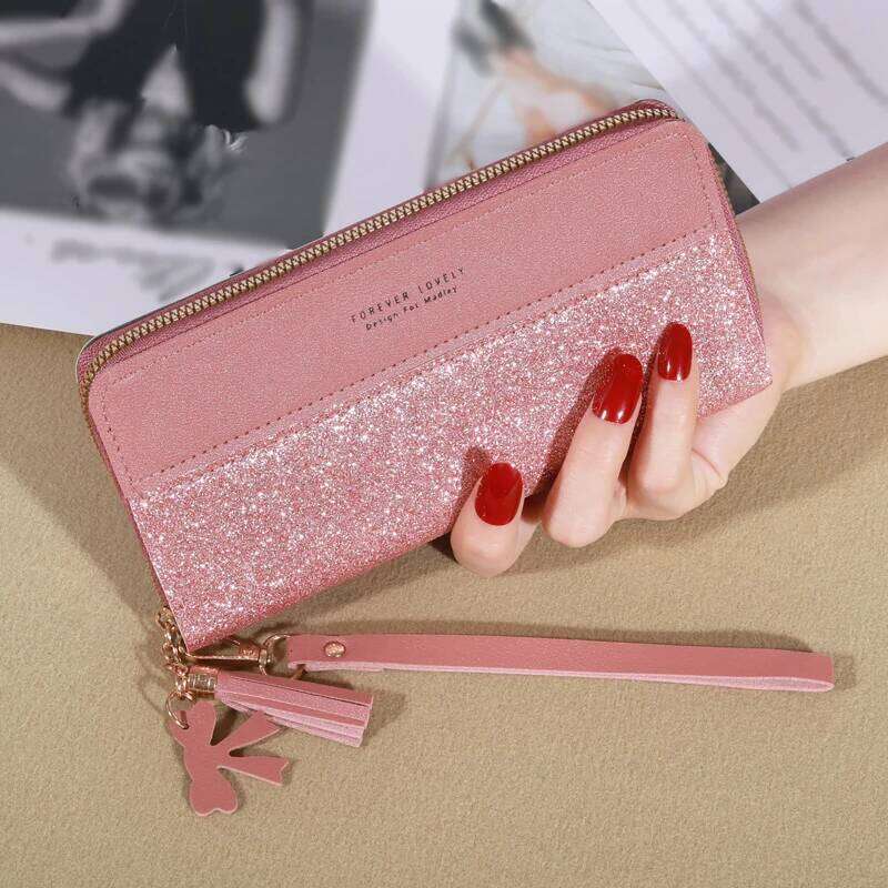 Fashion Zipper Ladies Long Tote Bag Coin Card Holder PU Leather Wallet