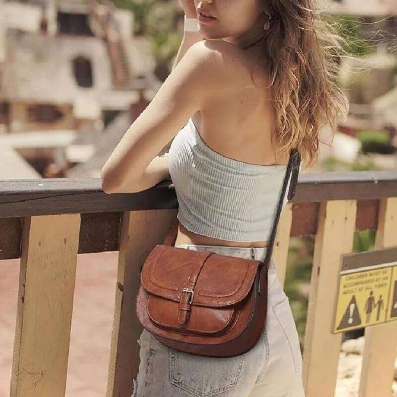 Crossbody Bags For Women Saddle Purse and Boho Cross Body Handbags,PU Leather Bag With Adjustable Long Shoulder Strap