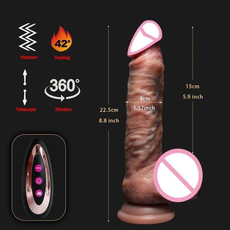 Realistic Vibrator Dildo Telescopic Female Vaginal Penetration Masturbator Anal Plug Penis Heated Vibrating Sex Toys For Women Z260312