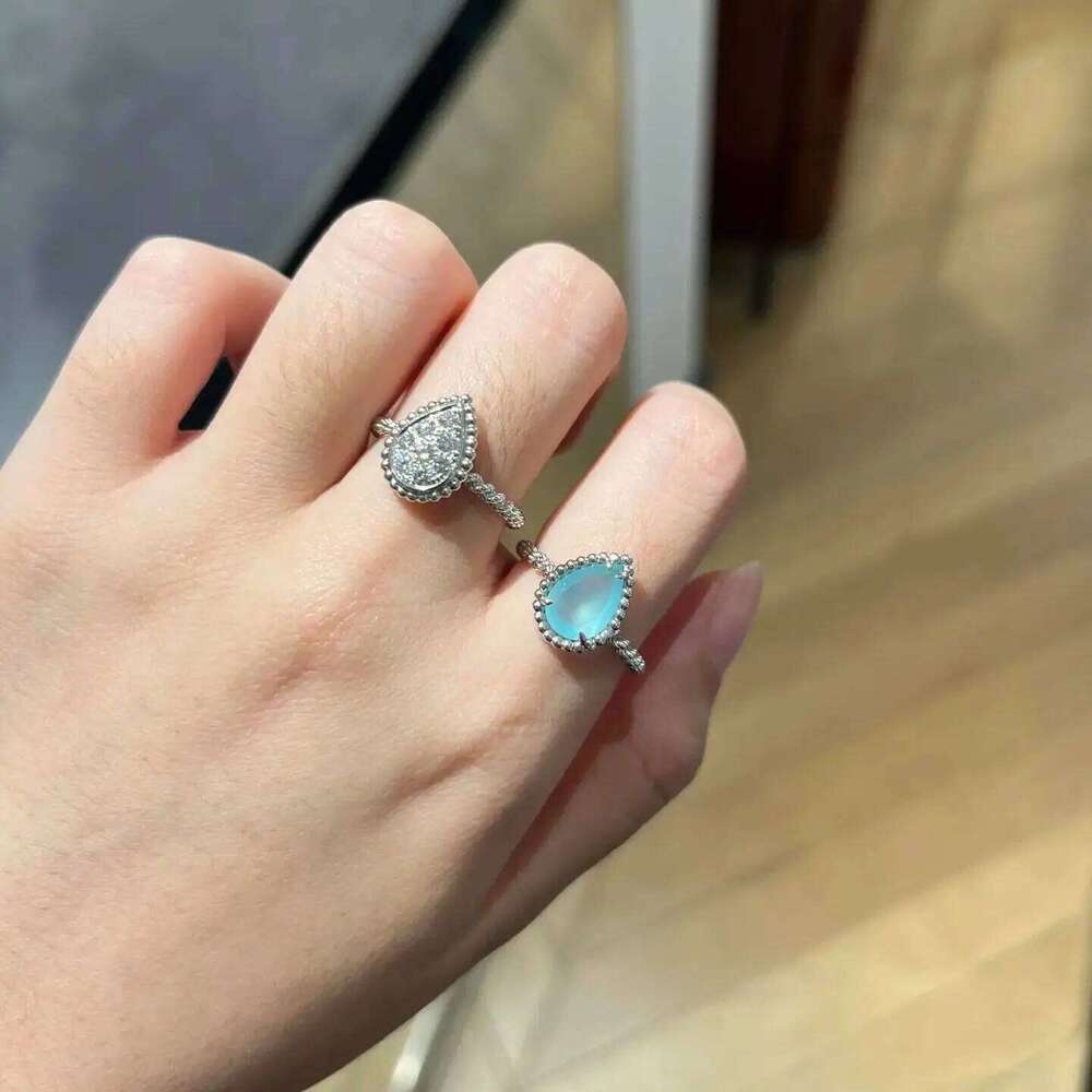 French Water Droplet Pear shaped Serpent Bohme Women's Ring Silver Material High-quality Charming Engagement Gift H260312