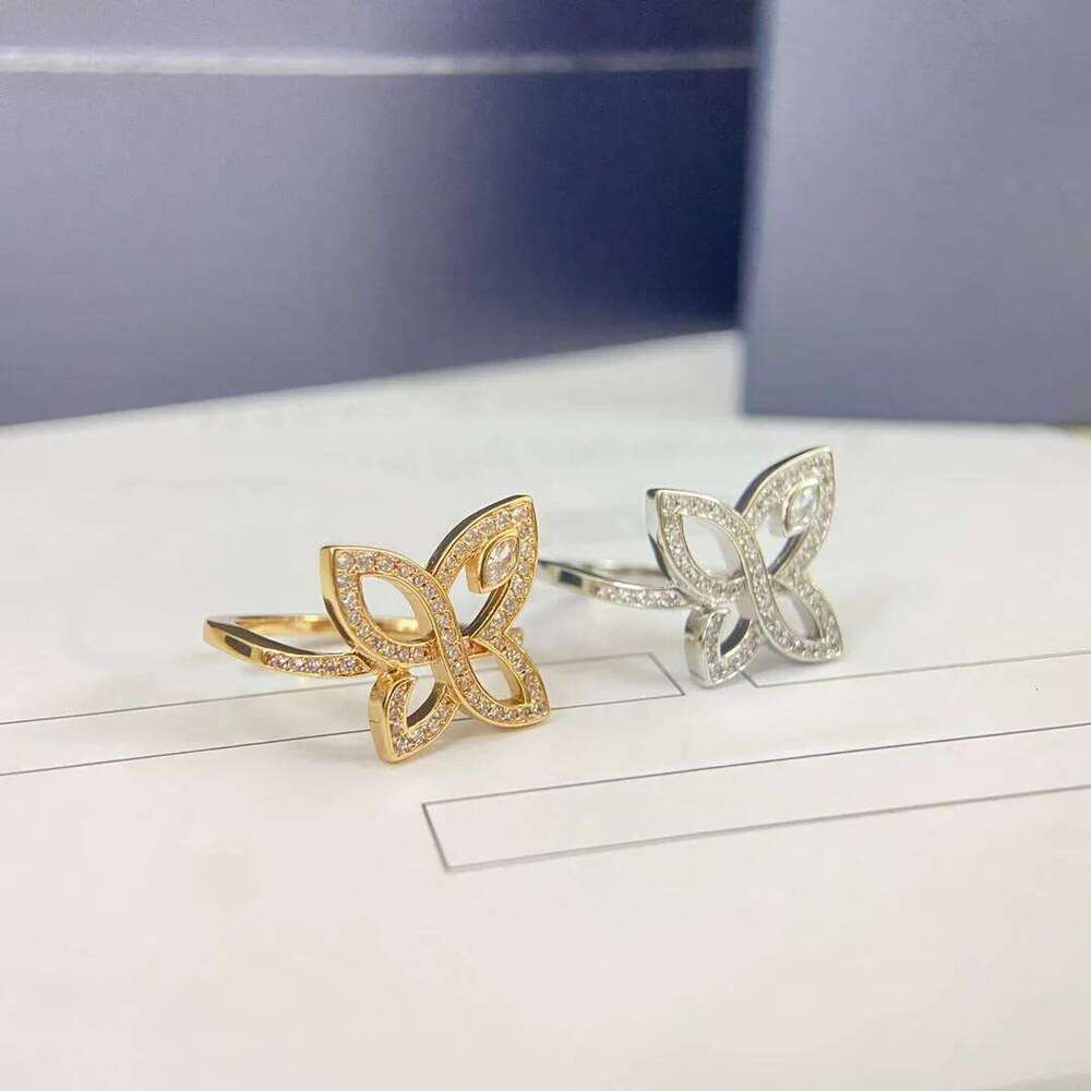 Fine Jewelry 925 Sterling Silver women's Classic and Dynamic Design style full Diamond Butterfly Ring, Romantic Engagement gift H260312