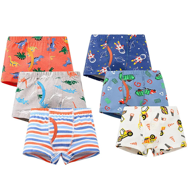 148 pcs Boys Boxer Briefs Sets Kids Cotton Underwear Boy Underpants Teenager Cartoon Dinosaur Print Children Panties 260311