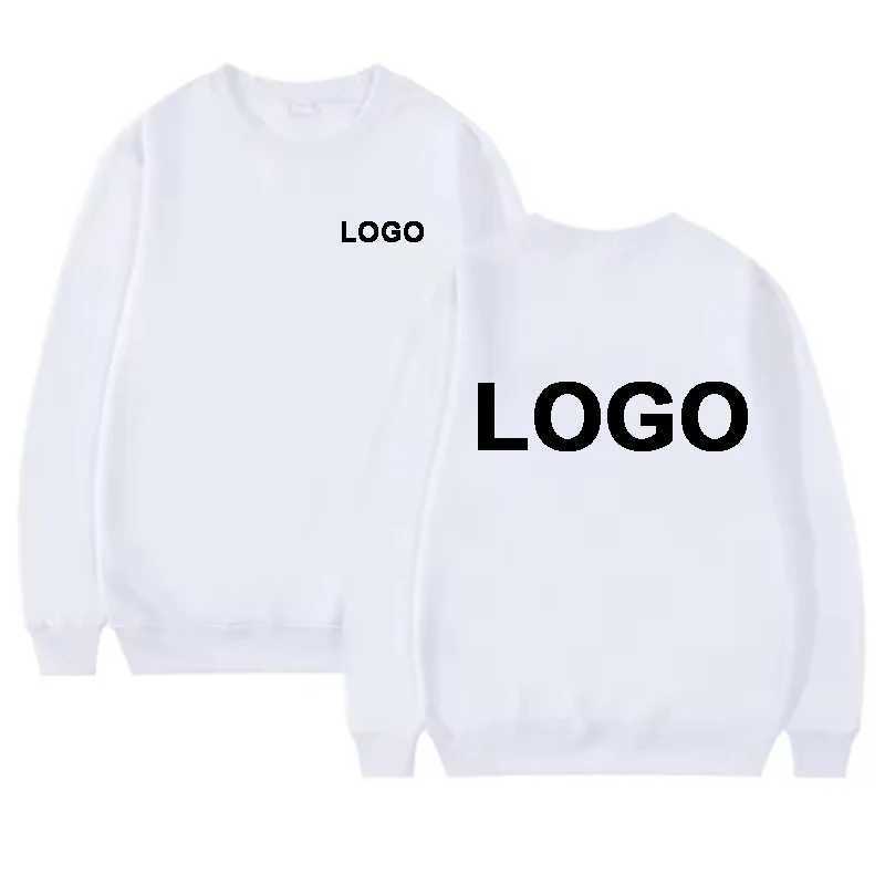 Customized printed mens and womens round neck hoodies fashionable O-neck loose long sleeved pullovers street sports shirts M260312