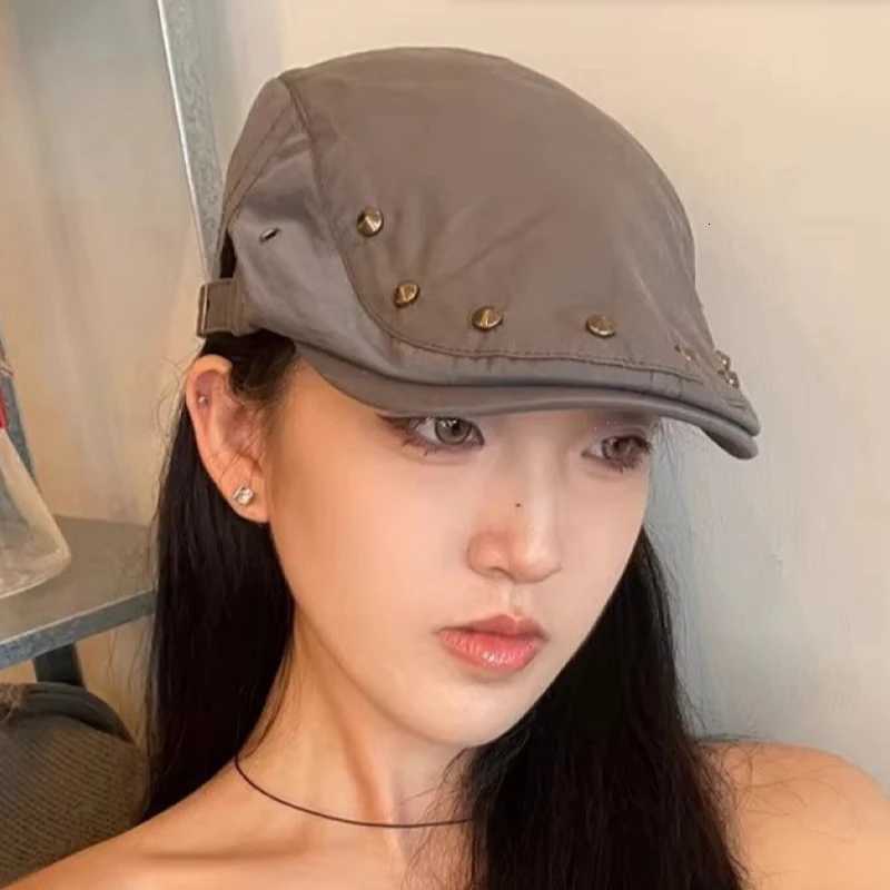 Y2K Rivet Beret Cap Sweet Cool Spicy Girls Harajuku Hats Women Japanese Korean Retro Fashion Casual Newsboy Painter Beret Hats H260312 - view 4