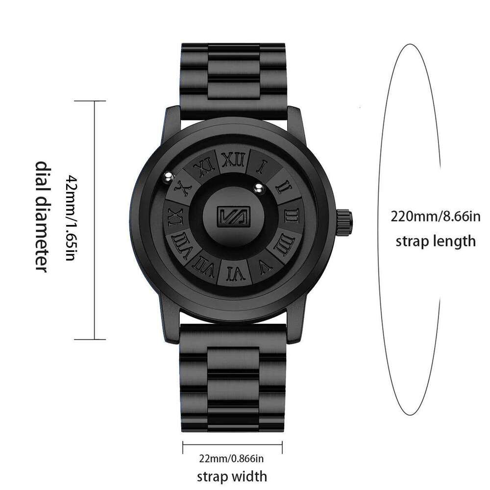 HANNAH MARTIN Quartz Black Maglev Stainless Steel Strap Fashion Business Clock Man Formal Gift Japanese Movement Top Watch