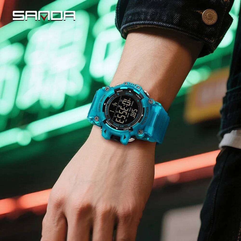 Fashion SANDA 6290 Sports Night Light LED Countdown Alarm Clock Student Electronic Watch 2025
