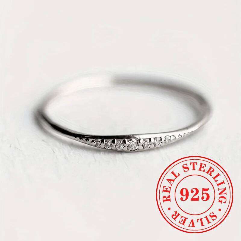 Huitan 925 Sterling Silver Thin Silver/Gold/Rose Gold Color Womens Trendy Fresh Daily Rings Simple Charms Wedding Jewelry H260312