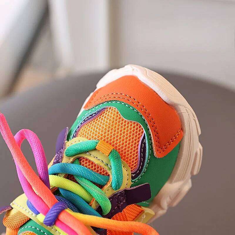 Colorful Fashionable Breathable Mesh Casual Sneakers Boys and Girls Sport Shoes, Suitable for All Seasons H260312