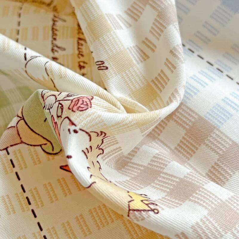 100% Pure Cotton Grid Pattern Bedding Set Skin Friendly Bedsheet Duvet Cover 2 Pillowcases Double Bedclothes for Home Dormitory H260312