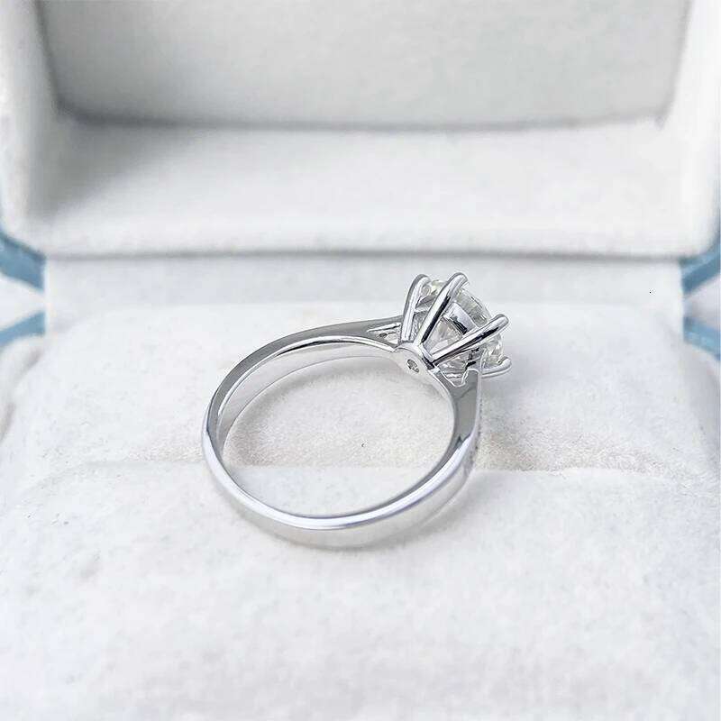 Tezzc 0.5ct 1ct 2ct Moissanite Engagement Ring For Women S925 Sterling Silver diamond Rings Wholesale Jewelry with Certificate H260312