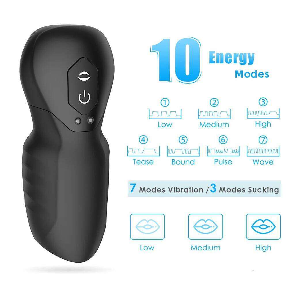 Men's Automatic Sucking Massage Real Oral Glans Trainer Penis Masturbator Dick Vibrator Stimulator Sexy Sex Toys Z260312