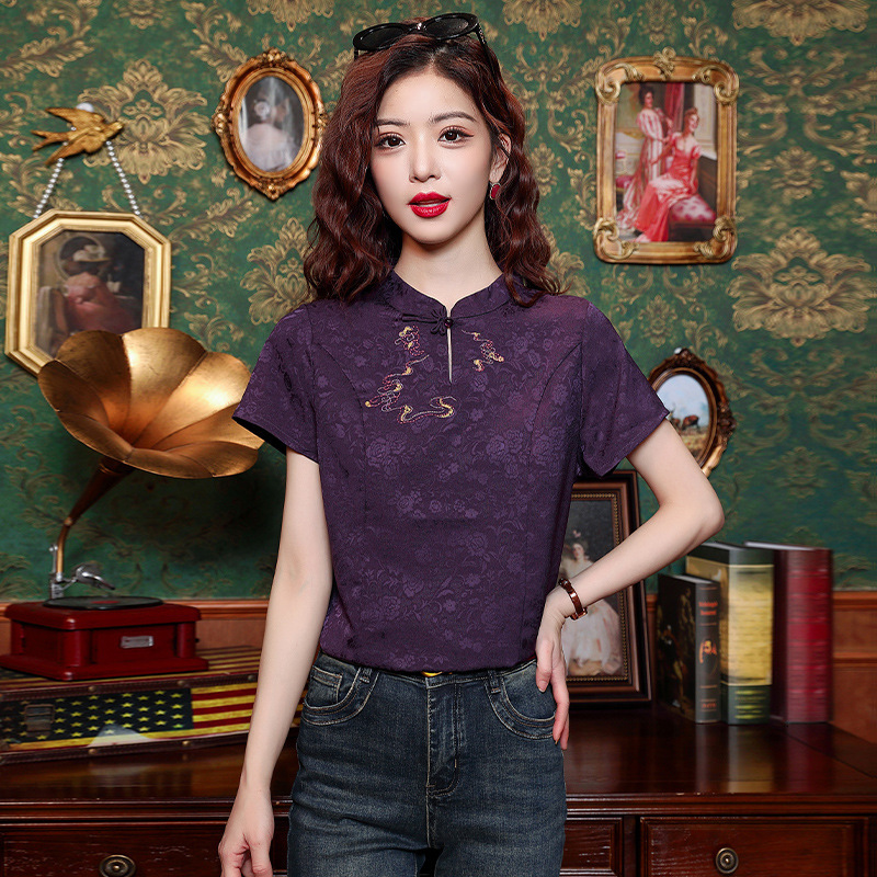 Designer Hoodie Factory Direct Sale In Stock 2024 Summer New Model New Chinese Style Retro Embroidered Short-sleeve Polo Shirt Designer Shirt T-shirt 